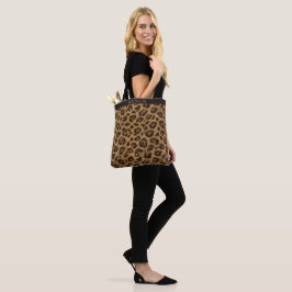 Bolsa Tote com Estampa de Leopardo e Nome Personal
