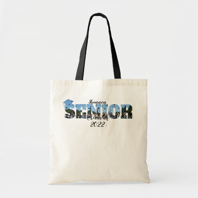 Bolsa Tote com foto personalizada da turma sênior (Frente)