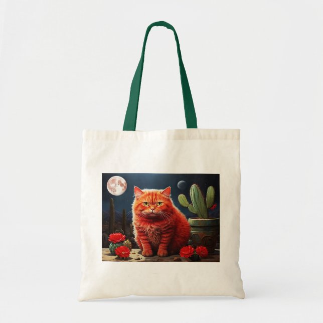Bolsa Tote com Ilustração de Gato (Frente)