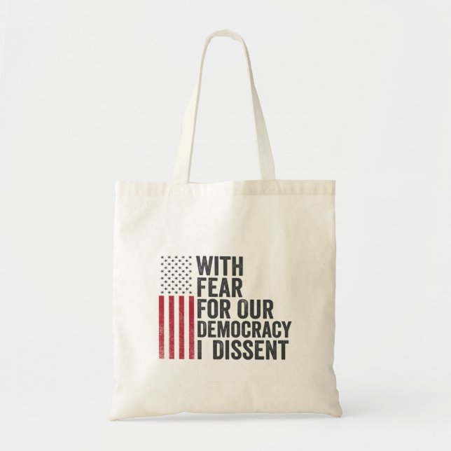 Bolsa Tote Com medo da nossa democracia, eu dissesse american (Frente)