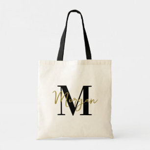 Bolsa Tote com Monograma Personalizado – Dourado e