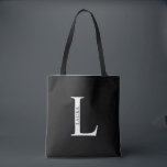 Bolsa Tote com Monograma Personalizado e Nome<br><div class="desc">Presente com Monograma Personalizado e Nome
possui monograma personalizado e nome em estilo de fonte serif clássico.</div>