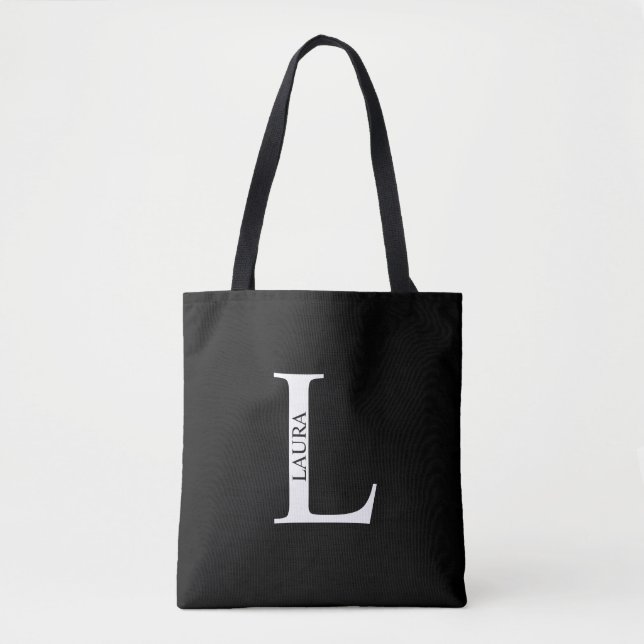 Bolsa Tote com Monograma Personalizado e Nome (Frente)