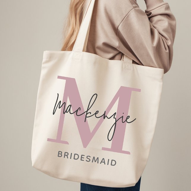 Bolsa Tote com Monograma Personalizado Presente El (Elegant Monogram Tote Bag Custom Wedding Gift for Bride,  Elegant Custom Tote Bag Bachelorette Party)