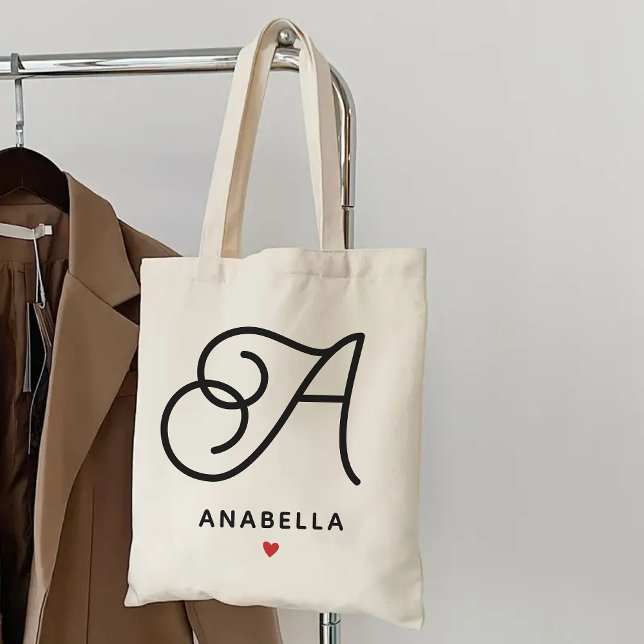 Bolsa Tote com Monograma Personalizado, Presente p (monogram tote bag, initial name tote, custom name tote, personalized tote bag, bridesmaid gift,)