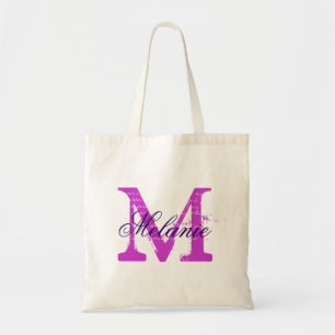 Bolsa tote com monograma personalizado   Roxo orqu