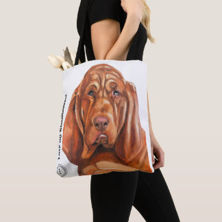 bolsa tote com o cão de caça do quadro a óleo