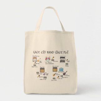 Bolsa tote com o design de palco da Sage City Band