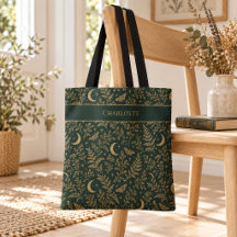 Bolsa Tote com Padrão Botânico de Bruxaria Persona