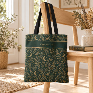Bolsa Tote com Padrão Botânico de Bruxaria Persona
