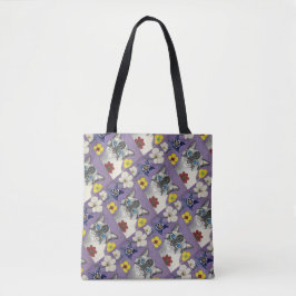 Bolsa tote com padrão floral e gato 