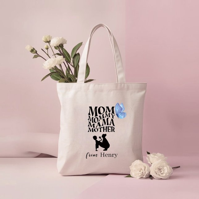 Bolsa Tote com Tipografia Personalizada para Mãe (Criador carregado)