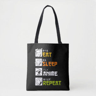 Bolsa Tote Coma anime adormecido Repetir presente Ideia Cospl