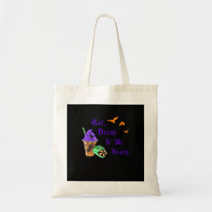 Bolsa Tote Coma, Beba e Seja Assustador Halloween Minimal Lim