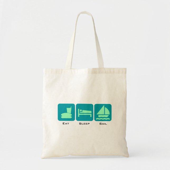 Bolsa Tote Coma Design de Barcos Verdes com Velas de Sono (Frente)