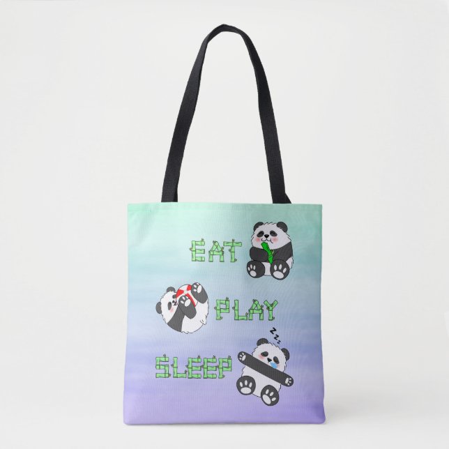 Bolsa Tote Coma Dormir Bela Bebê Panda Confortável (Frente)