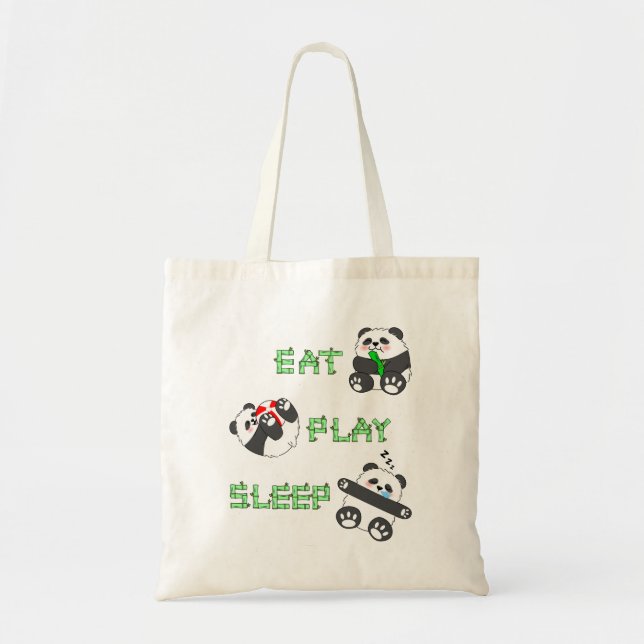 Bolsa Tote Coma Dormir Bela Bebê Panda Confortável (Frente)