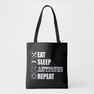 Bolsa Tote Coma. Durma. Antiguidades. Repetir