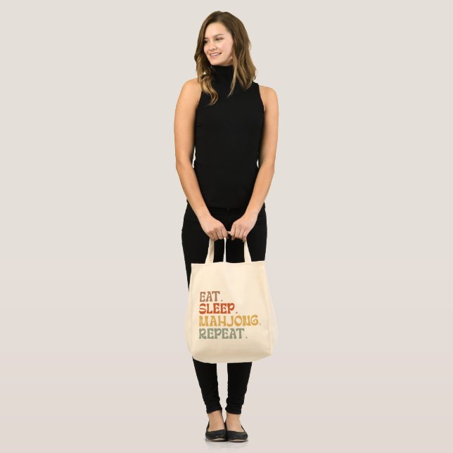 Bolsa Tote Coma Mahjong Dorme Repita (Frente (modelo))