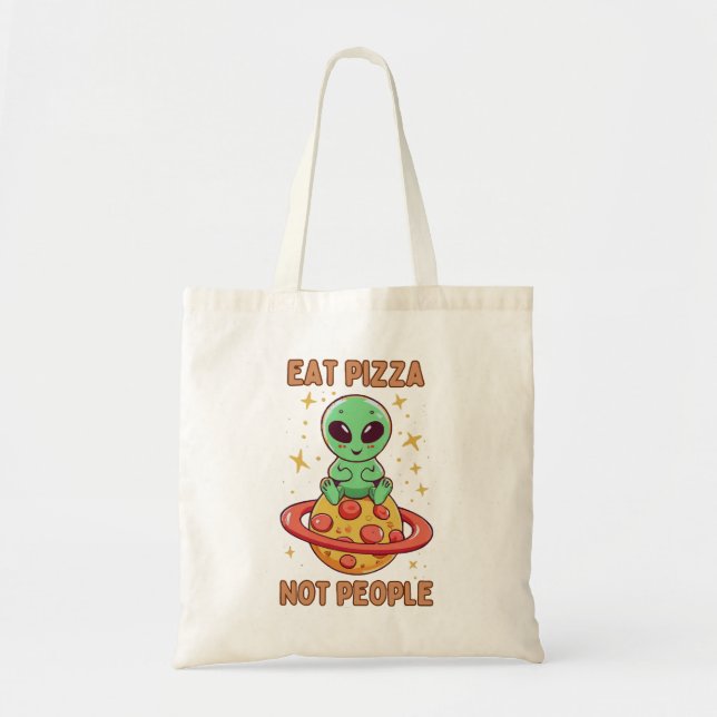 Bolsa Tote Coma pizza não pessoas (Frente)