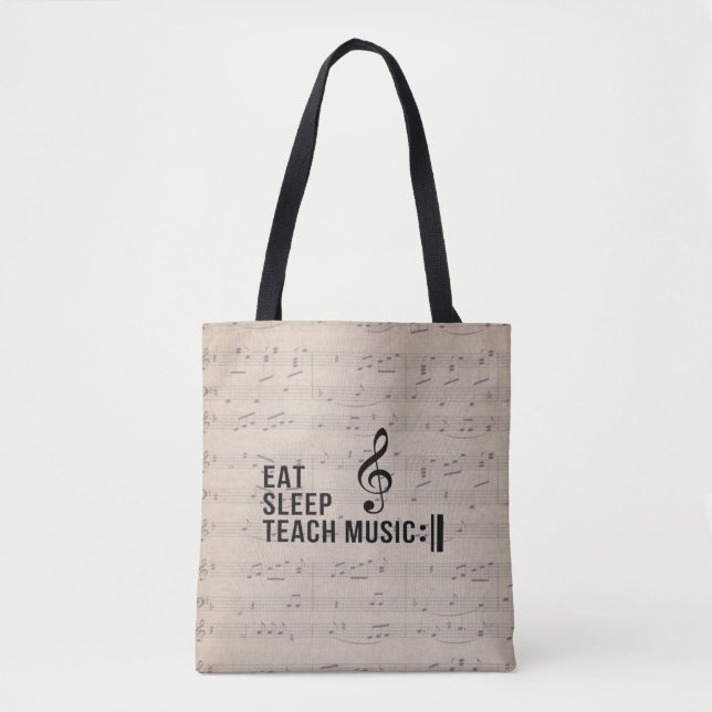 Bolsa Tote Coma Sono Ensinar Música Repetir Humor Musical (Frente)