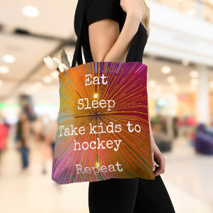 Bolsa Tote "Coma. Sono. Miúdos ao hóquei. Repetição." lar