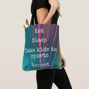 Bolsa Tote "Coma. Sono. Miúdos aos esportes. Repetição."