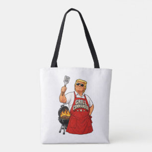 Bolsa Tote Comandante da Grelha BBQ Branco de Dois Lados