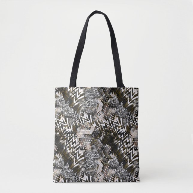 Bolsa Tote Combinado, étnico, africano. (Frente)