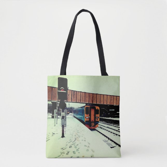 Bolsa Tote Comboio amarelo e turquesa (Frente)