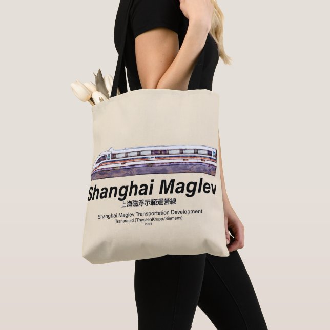 Bolsa Tote Comboio Transrapid SMT de Alta Velocidade Xangai M (Close Up)
