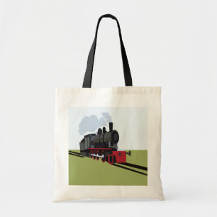 Bolsa Tote Comboio Vintage a vapor na arte ferroviária