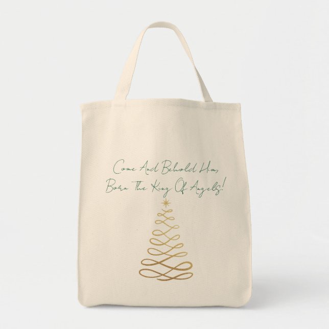 Bolsa Tote Come And Behold Him | Christmas Tote Bag (Frente)