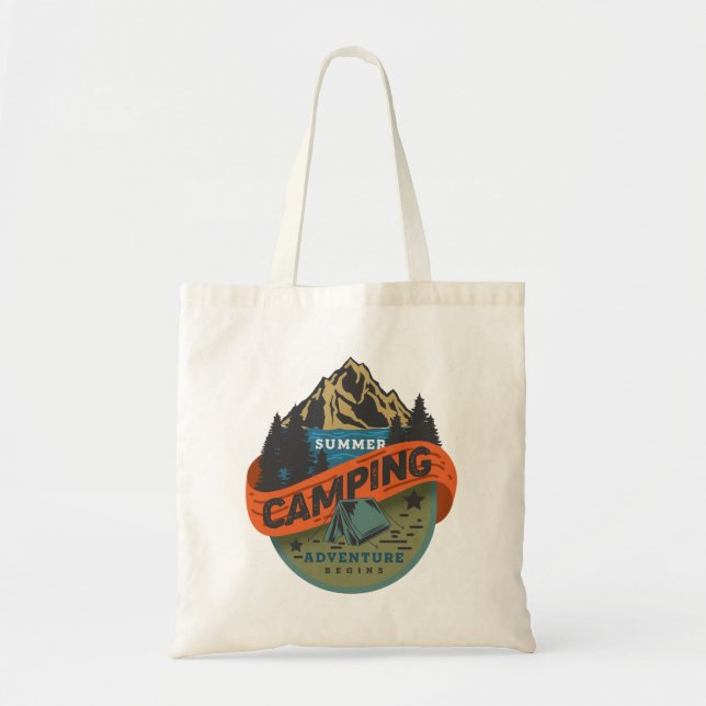 Bolsa Tote Começa a Aventura de Camping de Verão (Frente)