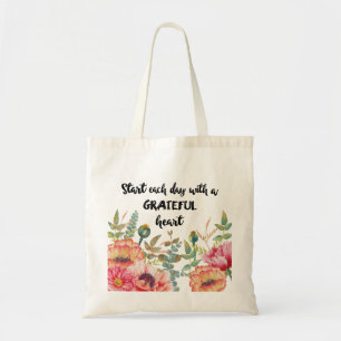 Bolsa Tote Comece cada dia com um coração grato