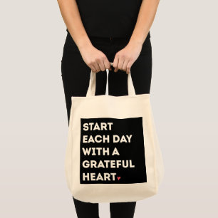 Bolsa Tote Comece todos os dias com um coração agradecido