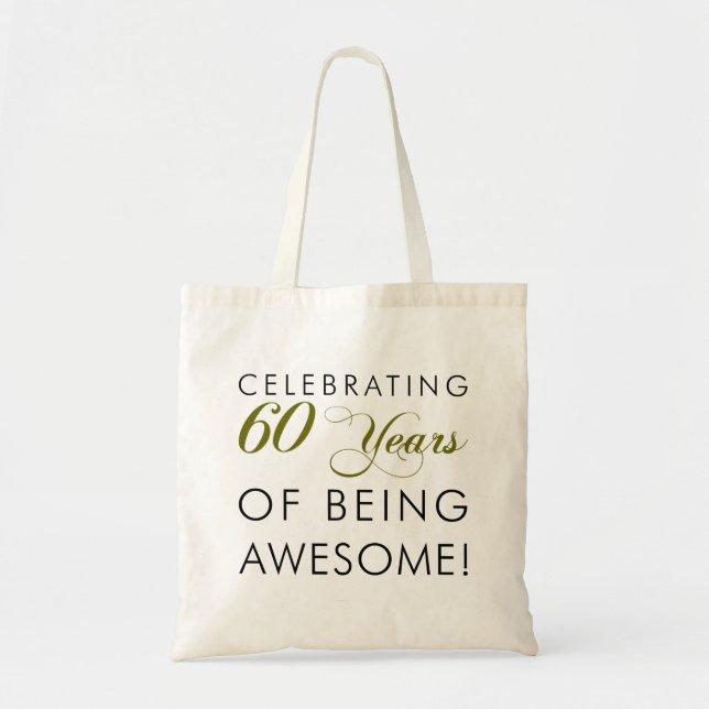 Bolsa Tote Comemorando 60 anos de ser sacola impressionante (Frente)