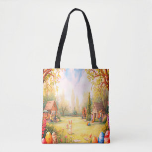 Bolsa Tote Comemorando a Alegria da Páscoa na Frente e Verso