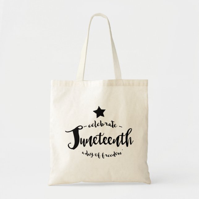 Bolsa Tote Comemore a estrela de Juneteenth (Frente)