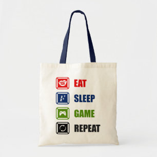 Bolsa Tote Comer, dormir, jogar, repetir
