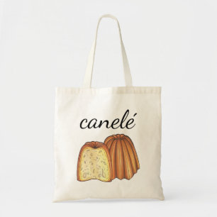 Bolsa Tote Comida de pastelaria francesa Canelé Chef Pâtisser