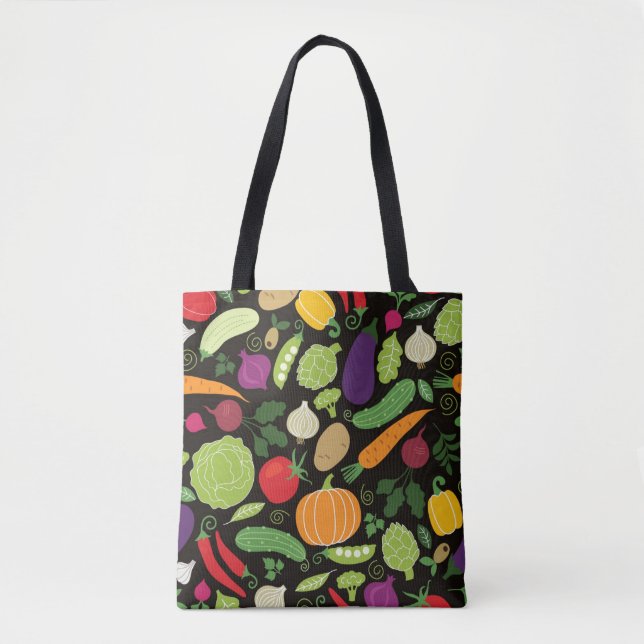 Bolsa Tote Comida em um fundo preto (Frente)
