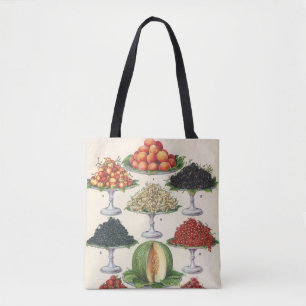 Bolsa Tote Comidas Vintage com Fruta nas bandejas para cateri