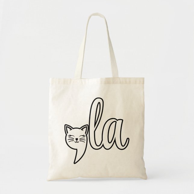 Bolsa Tote Comma La Kamala Harris - mãe de gato para Kamala (Frente)