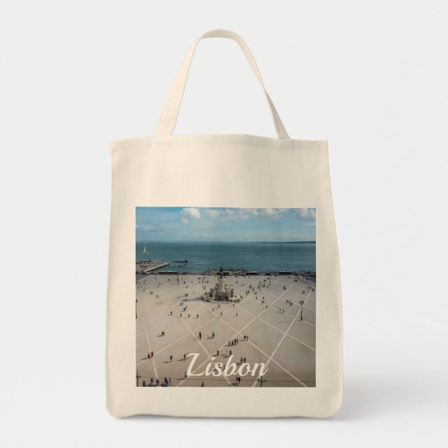Bolsa Tote Commerce Square de cima em Lisboa, Portugal (Frente)