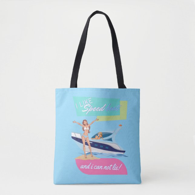 Bolsa Tote como barco a velocidade (Frente)