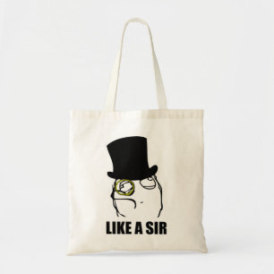 Bolsa Tote Como um senhor Monocle Raiva Cara Meme