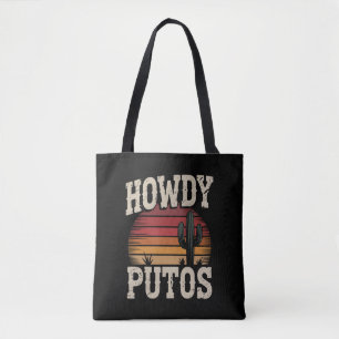 Bolsa Tote Como vai Putos Cacto Engraçado Retro Vintage