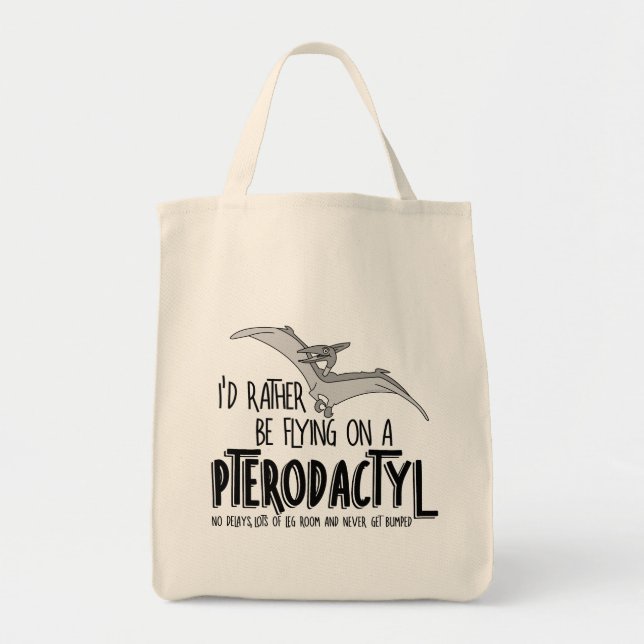 Bolsa Tote Companhia Aérea de Pterodactyl Dinossaur Voadora (Frente)