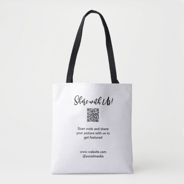 Bolsa Tote Compartilhe a imagem digitalizar código QR adicion (Frente)